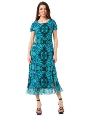 ANNA RAXEVSKY Πετρόλ μάξι φόρεμα σε άλφα γραμμή D24110, Χρώμα Μπλέ, Μέγεθος M