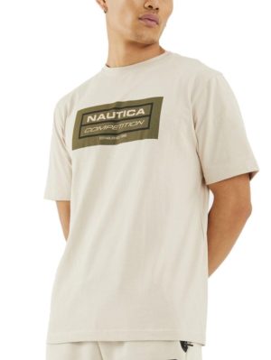 NAUTICA Competition Ανδρικό κοντομάνικο T-Shirt μπλουζάκι BLAKE N7M01378 LATTE 207, Μέγεθος L