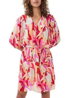 ESQUALO Πολύχρωμο φόρεμα βισκόζης. HS24 15202, Χρώμα Πολύχρωμο, Μέγεθος 38