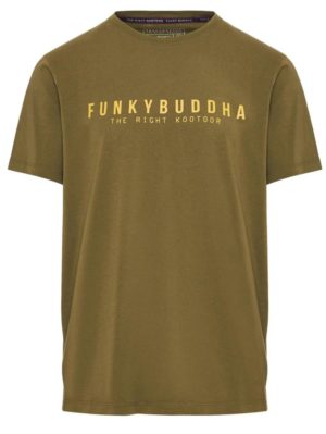 FUNKY BUDDHA Ανδρικό λάδι T-Shirt FBM009-010-04 KHAKI, Χρώμα Πράσινο-Λαδί, Μέγεθος M