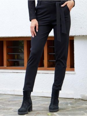 ANNA RAXEVSKY Γυναικείο μαύρο ελαστικό παντελονοκολάν T23211 BLACK, Χρώμα Μαύρο, Μέγεθος XL