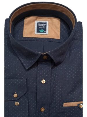 CANADIAN COUNTRY Ανδρικό μπλέ μακρυμάνικο πουκάμισο 7350-20, Χρώμα Μπλέ, Μέγεθος 3XL