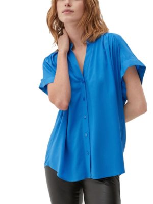 S.OLIVER Γυναικείο μπλέ κοντομάνικο τούνικ μπλουζάκι 2124146.5547 Royal Blue, Χρώμα Μπλέ, Μέγεθος 38