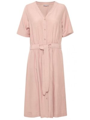 FRANSA Κοντομάνικο ροδακινί φόρεμα V 20610399-151512, Χρώμα Ροζ, Μέγεθος L