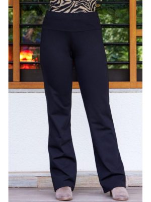 ANNA RAXEVSKY Γυναικείο μαύρο ελαστικό παντελόνι με μπάσκα T23200 BLACK, Χρώμα Μαύρο, Μέγεθος XXL