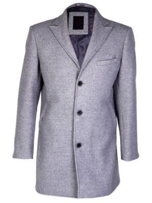 STEFAN Ανδρικό γκρί μεσάτο παλτό. Ιταλικός σχεδιασμός, Χρώμα Γκρί, Μέγεθος 54