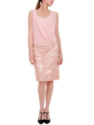 BRAVO Αμάνικο ρόζ φόρεμα, διακοσμητικά στράς, Χρώμα Ροζ, Μέγεθος 50