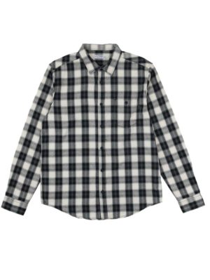LOSAN Ανδρικό ασπρόμαυρο μακρυμάνικο πετσετέ πουκάμισο 221-3000AL, Χρώμα Ασπρόμαυρο, Μέγεθος XXL
