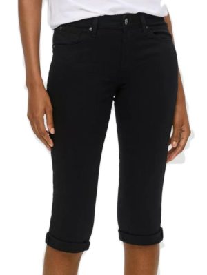 S.OLIVER Γυναικείο μαύρο ελαστικό παντελόνι κάπρι 2144124-9999 Black, Χρώμα Μαύρο, Μέγεθος 42
