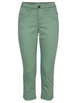 FRANSA Γυναικείο πράσινο ελαστικό υφασμάτινο παντελόνι 20610424-165917., Χρώμα Πράσινο-Λαδί, Μέγεθος 28