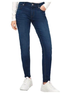 S.OLIVER Γυναικείο ελαστικό πετροπλυμένο παντελόνι τζιν 2149598-57Z2, Χρώμα Μπλε Σκούρο, Μέγεθος 40