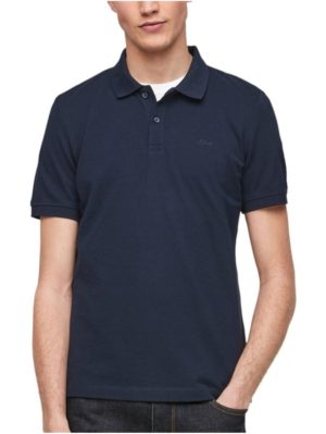 S.OLIVER Ανδρικό μπλέ navy πικέ πόλο μπλουζάκι 2024581-5978 Navy, Χρώμα Μπλε Σκούρο, Μέγεθος 3XL