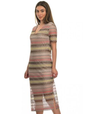 RINO PELLE Ολλανδικό πολύχρωμο πλεκτό φόρεμα LASALLE.700S20, Χρώμα Πολύχρωμο, Μέγεθος S