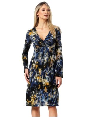 ANNA RAXEVSKY Εμπριμέ κρουαζέ φόρεμα D22205, Χρώμα Πολύχρωμο, Μέγεθος L