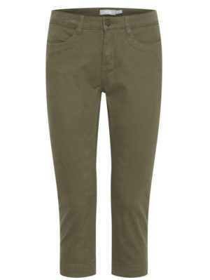 FRANSA Γυναικείο λαδί ελαστικό παντελόνι κάπρι 20610424-190515, Χρώμα Πράσινο-Λαδί, Μέγεθος 30