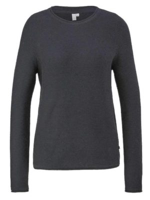 S.OLIVER Γυναικεία μαύρη πλεκτή μακρυμάνικη μπλούζα 2102142-9999, Χρώμα Μαύρο, Μέγεθος XL