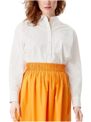 S.OLIVER Γυναικείο εκρού άνετο πουκάμισο 2112045-0210, Χρώμα Εκρού, Μέγεθος L
