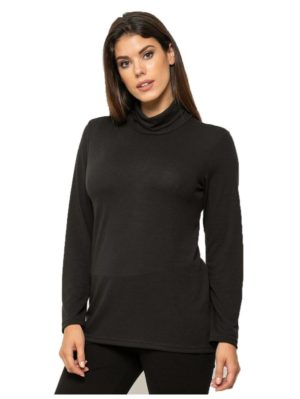 ANNA RAXEVSKY Μαύρο ψιλή πλεκτή μπλούζα ζιβάγκο, Χρώμα Ανθρακί, Μέγεθος 60