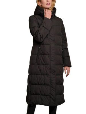 RINO PELLE Ολλανδικό μαύρο γυναικείο μαύρο μακρύ μπουφάν παλτό Hanna 7002310 Black, Χρώμα Μαύρο, Μέγεθος XXL
