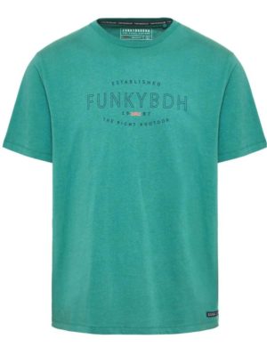 FUNKY BUDDHA Ανδρικό πράσινο T-Shirt FBM009-094-04 PALM LEAF, Χρώμα Πράσινο-Λαδί, Μέγεθος M