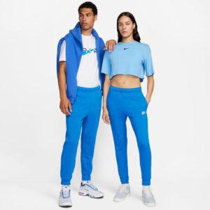Nike Ανδρικό Jogger Παντελόνι Fleece Φόρμας Sportswear Club Μπλε
