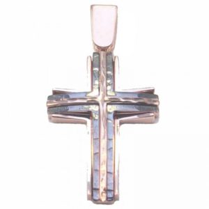 Σταυρός βαπτιστικός σε ροζ χρυσό Κ14 434816