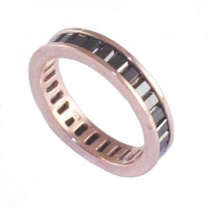 Δαχτυλίδι ασημένιο ολόβερο επιχρυσωμένο με ροζ χρυσό 2BR