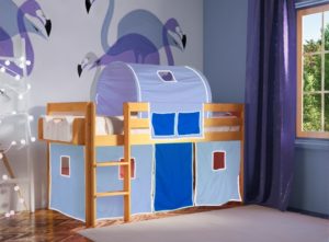 Παιδικό κρεβάτι υπερυψωμένο οξιάς Eco σε φυσικό χρώμα 218Μx208Πx113Υ