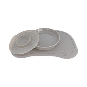 Αντιολισθητικό Σουπλά Click Mat Mini με Αποσπώμενο Πιάτο Pastel Grey Twitshake