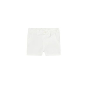 Mayoral Παντελόνι Κοντό Βασικό Καπαρτινέ Χρώμα Λευκό Αγόρι 23-00201-048