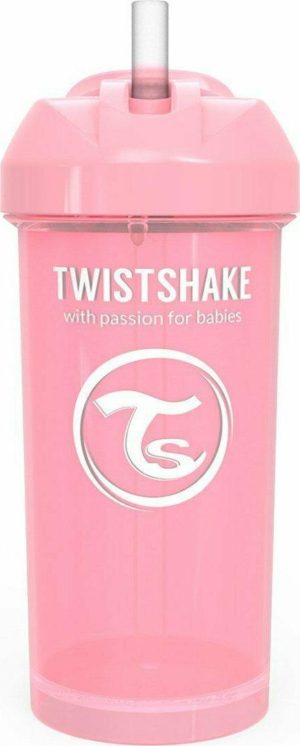 Εκπαιδευτικό Κύπελλο Με Καλαμάκι Straw Cup 360ml 6+ Μηνών Pastel Pink Twistshake 78588