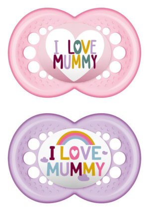 Mam Πιπίλα Ι Love Mummy & Daddy Σιλικόνης 6-16 μηνών Pink 170SG1