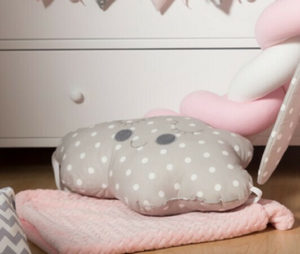 Διακοσμητικό μαξιλάρι Baby Star Γκρι σύννεφο με κέντημα 28x42cm