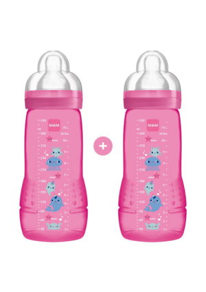 Mam Σετ 2 Μπιμπερό Easy Active™ Baby Bottle 330ml 4+ μηνών Pink 365SG