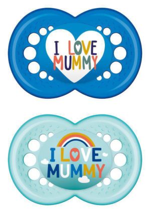 Mam Πιπίλα Ι Love Mummy & Daddy Σιλικόνης 6-16 μηνών Blue 170SB2