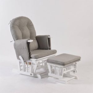 Πολυθρόνα Θηλασμού με Ρυθμιζόμενη Πλάτη και Υποπόδιο Neonato Sofia White Grey W-TF05T