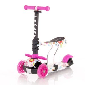 Πατίνι Lorelli Smart Scooter με κάθισμα Pink Flowers 10390020001 (ΔΩΡΟ Φωτάκι Led)