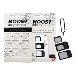 NOOSY Nano Sim & Micro Sim Adapter 4 in 1 Black