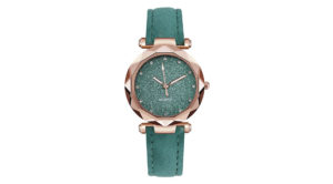 Νέο casual γυναικείο ρολόι με διαμαντάκια Πράσινο