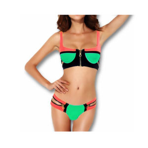 Bikini Bandeau με Φερμουάρ (M) Medium Πράσινο
