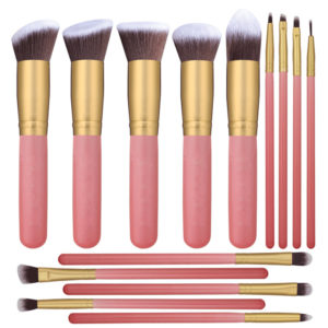 14 Πινέλα Μακιγιάζ Beautyware Ροζ/Χρυσό