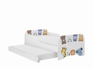 Παιδικό Κρεβάτι Miki 2 in 1 με Συρτάρι & 2η θέση ύπνου 160 x 80 cm + Δώρο 2 Στρώματα - Mini Zoo