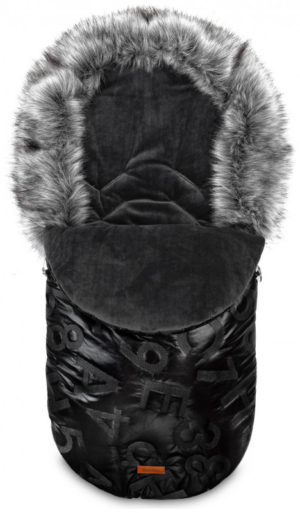 Sensillo Aspen Luxury Fur Ποδόσακος για Παιδικό Καρότσι 95x45cm Black