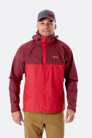 Rab Downpour Eco Waterproof Jacket Deep Heather Ascent Red Men s