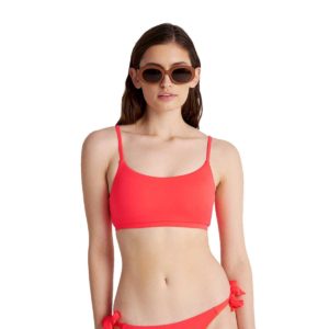 Blu4u Μαγιό Bikini Τοπ Solids Τύπου Μπουστάκι - Φλουο Κόκκινο