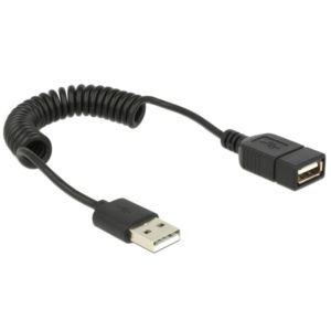 Delock Delock Extension Cable USB-A 2.0 M/F Coiled 60cm (83163)