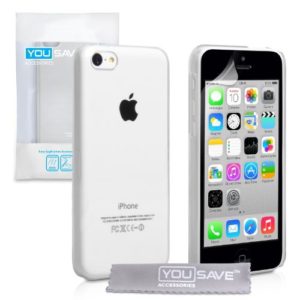 YouSave Accessories Θήκη για iPhone 5C by YouSave σκληρή διάφανη και screen protector