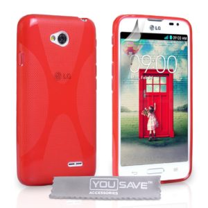 YouSave Accessories Θήκη σιλικόνης για LG L70 κόκκινη by YouSave Accessories και screen protector