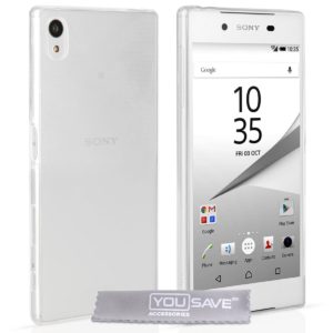 YouSave Accessories Θήκη σιλικόνης διάφανη για Sony Xperia Z5 Compact λεπτή by YouSave και screen protector
