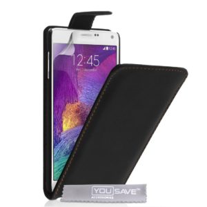 YouSave Accessories Θήκη για Samsung Galaxy Note 4 by YouSave Accessories μαύρη και δώρο screen protector